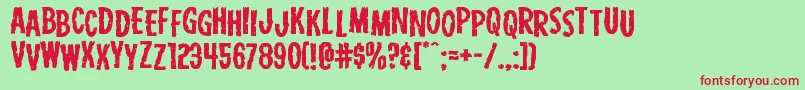 Carnivalcorpsestagexpand Font – Red Fonts on Green Background