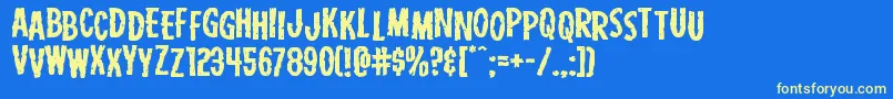 Carnivalcorpsestagexpand Font – Yellow Fonts on Blue Background