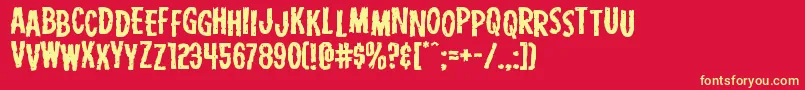 Carnivalcorpsestagexpand Font – Yellow Fonts on Red Background