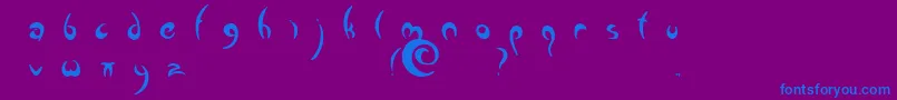 フォントGreenman – 紫色の背景に青い文字
