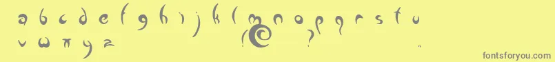 フォントGreenman – 黄色の背景に灰色の文字