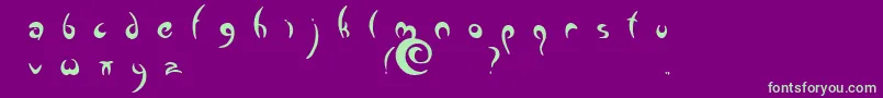 フォントGreenman – 紫の背景に緑のフォント