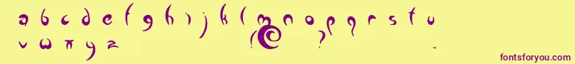 Greenman-fontti – violetit fontit keltaisella taustalla