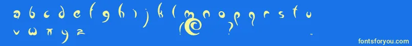 Greenman Font – Yellow Fonts on Blue Background