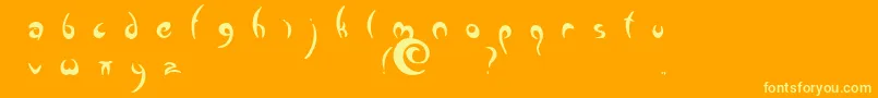 フォントGreenman – オレンジの背景に黄色の文字