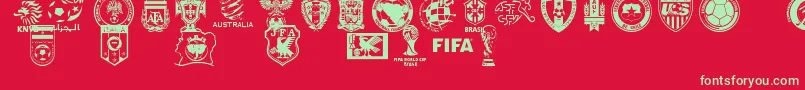 fuente Wc2k14 – Fuentes Verdes Sobre Fondo Rojo