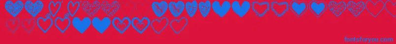 HeartsShapesTfb Font – Blue Fonts on Red Background