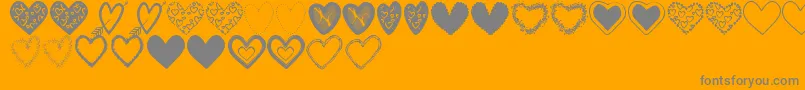 HeartsShapesTfb Font – Gray Fonts on Orange Background