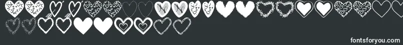 HeartsShapesTfb Font – White Fonts on Black Background