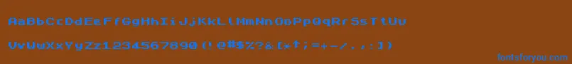 Шрифт ZxSpectrum7Bold – синие шрифты на коричневом фоне
