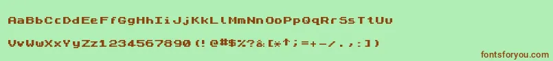 ZxSpectrum7Bold Font – Brown Fonts on Green Background