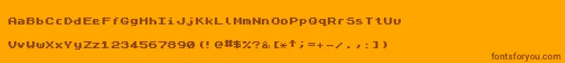 Police ZxSpectrum7Bold – polices brunes sur fond orange