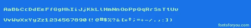 ZxSpectrum7Bold Font – Green Fonts on Blue Background