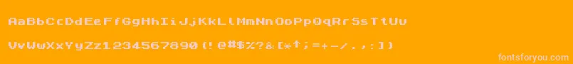 More about ZxSpectrum7Bold Font ZxSpectrum7Bold Font – Pink Fonts on Orange Background