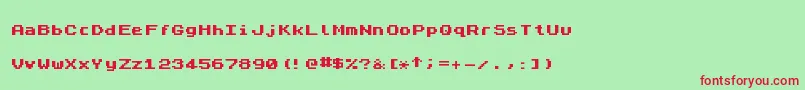 ZxSpectrum7Bold Font – Red Fonts on Green Background