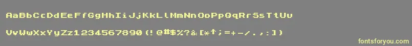 Więcej informacji o czcionce ZxSpectrum7Bold Czcionka ZxSpectrum7Bold – żółte czcionki na szarym tle