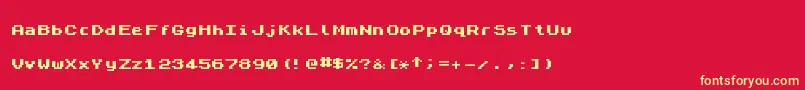 ZxSpectrum7Bold Font – Yellow Fonts on Red Background
