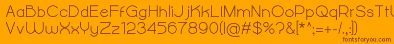 AlightyNesiaBold-Schriftart – Braune Schriften auf orangefarbenem Hintergrund