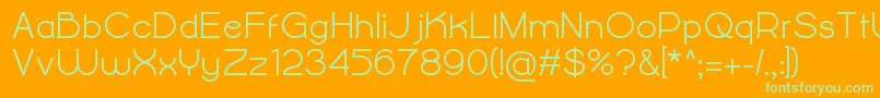 AlightyNesiaBold-Schriftart – Grüne Schriften auf orangefarbenem Hintergrund