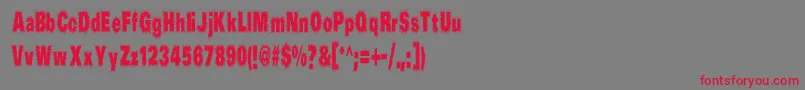 Prick ffy Font – Red Fonts on Gray Background