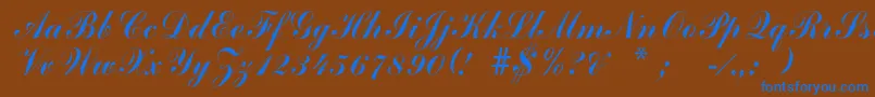 Arenski-fontti – siniset fontit ruskealla taustalla