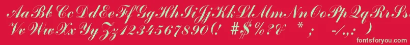 フォントArenski – 赤い背景に緑の文字