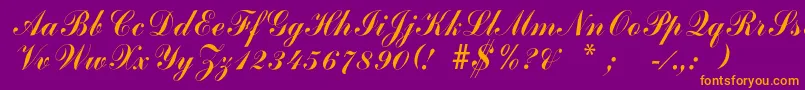 Arenski Font – Orange Fonts on Purple Background