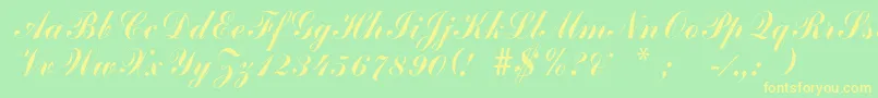 Arenski Font – Yellow Fonts on Green Background