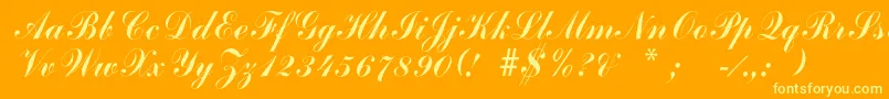 Arenski Font – Yellow Fonts on Orange Background