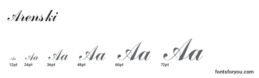 Arenski Font Sizes