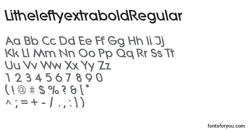 A fonte LitheleftyextraboldRegular – alfabeto, números, caracteres especiais