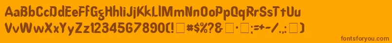 OregondryNormal Font – Brown Fonts on Orange Background