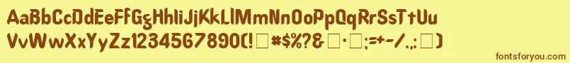 OregondryNormal Font – Brown Fonts on Yellow Background