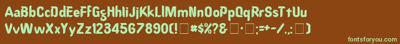 Czcionka OregondryNormal – zielone czcionki na brązowym tle