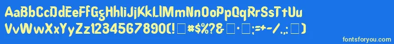 OregondryNormal Font – Yellow Fonts on Blue Background