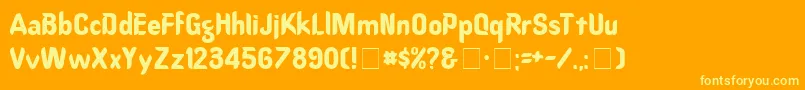 OregondryNormal Font – Yellow Fonts on Orange Background
