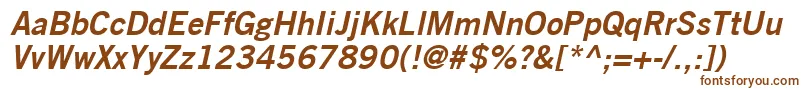 TradeGothicLtBoldNo.2Oblique Font – Brown Fonts on White Background