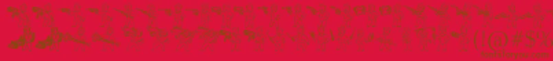BibBoyFont Font – Brown Fonts on Red Background