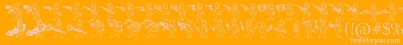 BibBoyFont-fontti – vaaleanpunaiset fontit oranssilla taustalla