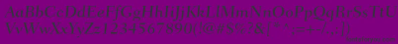 Шрифт FairfieldltstdCaptionmed – чёрные шрифты на фиолетовом фоне