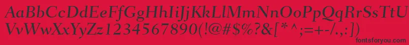 FairfieldltstdCaptionmed Font – Black Fonts on Red Background