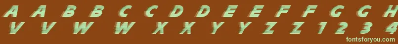フォントSlipstreamc – 緑色の文字が茶色の背景にあります。