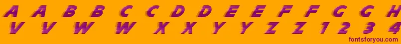 Slipstreamc-Schriftart – Violette Schriften auf orangefarbenem Hintergrund