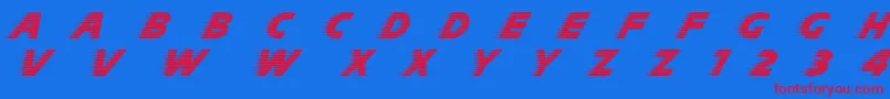 フォントSlipstreamc – 赤い文字の青い背景