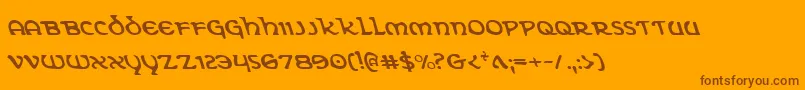 Eringobraghl-Schriftart – Braune Schriften auf orangefarbenem Hintergrund