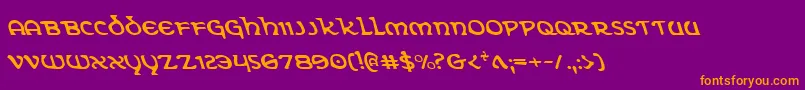 Eringobraghl-fontti – oranssit fontit violetilla taustalla