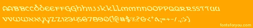Eringobraghl-Schriftart – Gelbe Schriften auf orangefarbenem Hintergrund