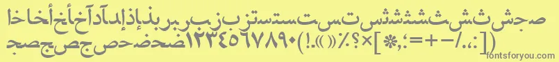 Naskhahmadtt-fontti – harmaat kirjasimet keltaisella taustalla