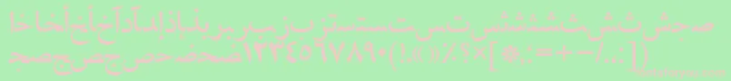 Naskhahmadtt Font – Pink Fonts on Green Background