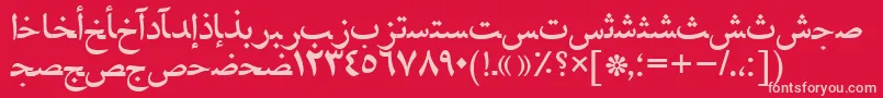 Naskhahmadtt Font – Pink Fonts on Red Background